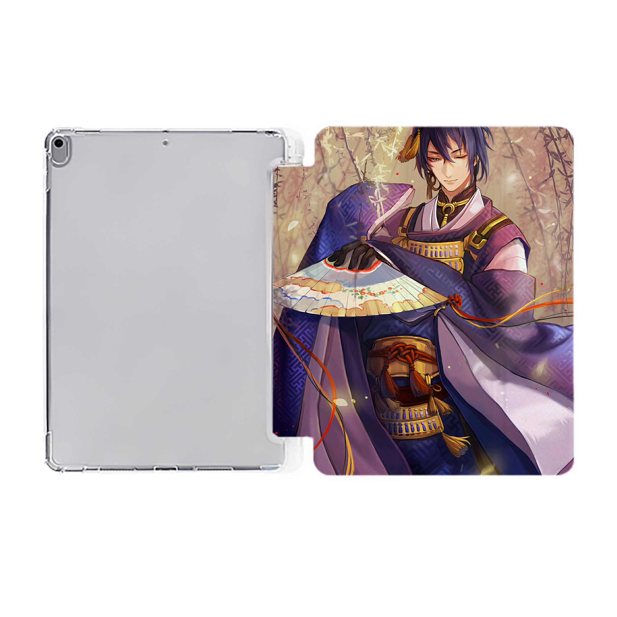 （画像用） 刀剣乱舞 Touken Ranbu IPad ケース ペン収納付き 三つ折りスタンド PUレザー×シリコン 対応機種9.5/10.5/10.9インチ